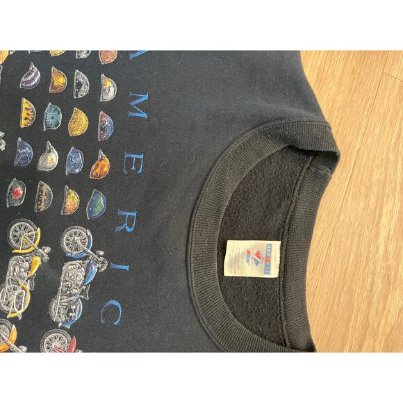 VTG‎ American legends motorcycle crewneck sweatshirt size large - Picture 5 of 5